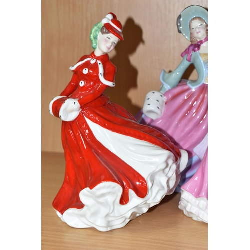 382 - NINE ROYAL DOULTON FIGURINES, comprising Pretty Ladies: Best of the Classics Amy HN4782 - Figure of ... 