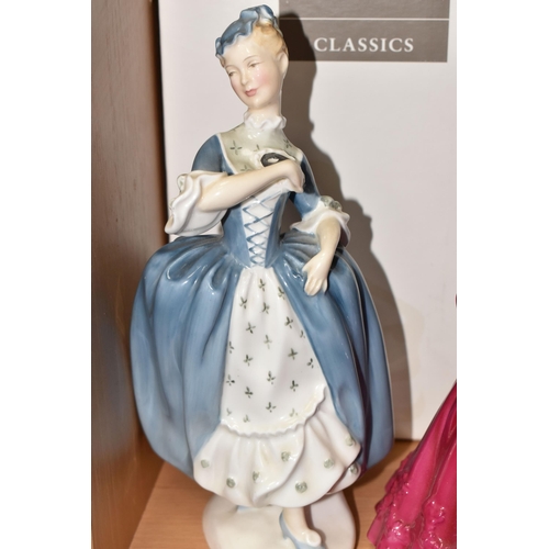 391 - TEN ROYAL WORCESTER AND ROYAL DOULTON FIGURINES, comprising Royal Worcester Les Petites: 'Christina'... 