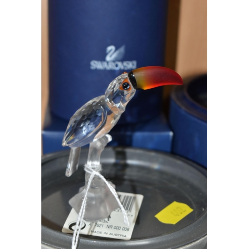 402 - FIVE BOXED SWAROVSKI CRYSTAL SCULPTURES OF BIRDS, from the Feathered Beauties collection, comprising... 