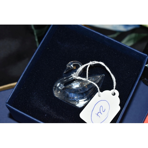 404 - TWO BOXES OF SWAROVSKI CRYSTAL ITEMS, to include a boxed Swan joining/renewal gift, Blue Starfish an... 