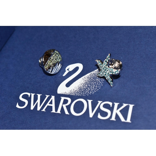 404 - TWO BOXES OF SWAROVSKI CRYSTAL ITEMS, to include a boxed Swan joining/renewal gift, Blue Starfish an... 