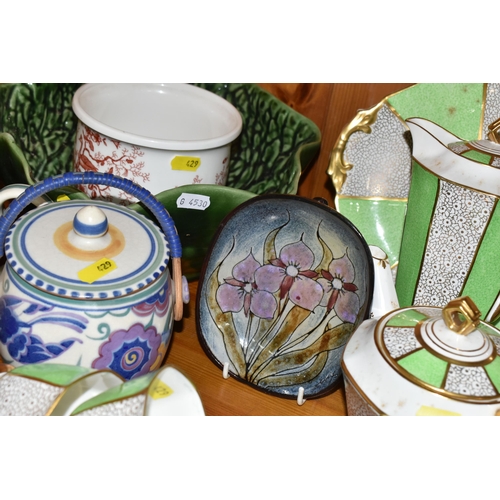 429 - A GROUP OF ROYAL STAFFORD TEAWARE AND POOLE POTTERY, a green, white and gilt art deco design Royal S... 