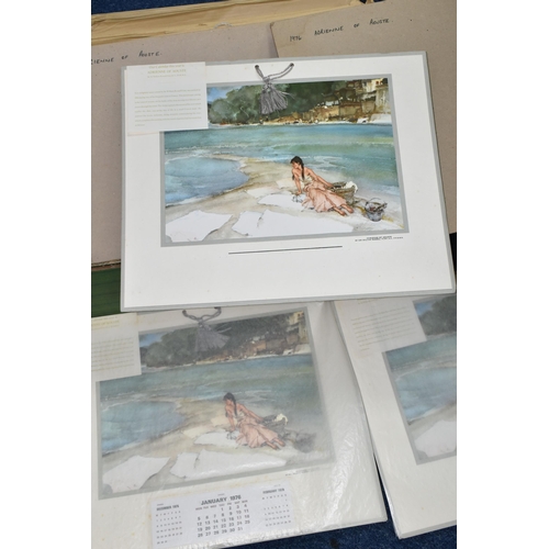 442 - ONE BOX OF 1970'S PRINTS FOR CALENDARS OF  WATER COLOUR PAINTINGS BY SIR WILLIAM RUSSELL FLINT, comp... 