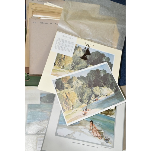 442 - ONE BOX OF 1970'S PRINTS FOR CALENDARS OF  WATER COLOUR PAINTINGS BY SIR WILLIAM RUSSELL FLINT, comp... 