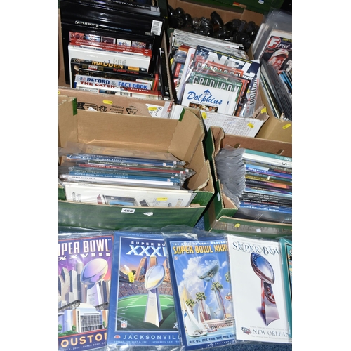 456 - FIVE BOXES OF NFL EPHEMERA to include Books, Programmes and Magazines including a large number of Su... 