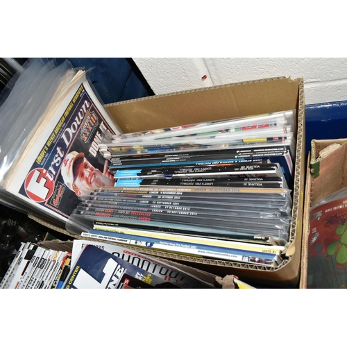 456 - FIVE BOXES OF NFL EPHEMERA to include Books, Programmes and Magazines including a large number of Su... 