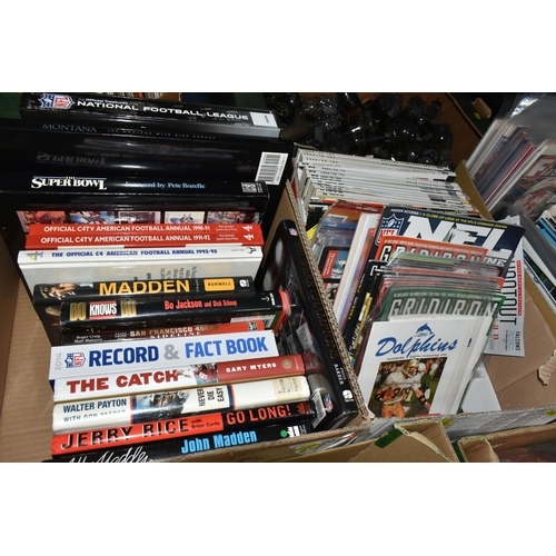 456 - FIVE BOXES OF NFL EPHEMERA to include Books, Programmes and Magazines including a large number of Su... 