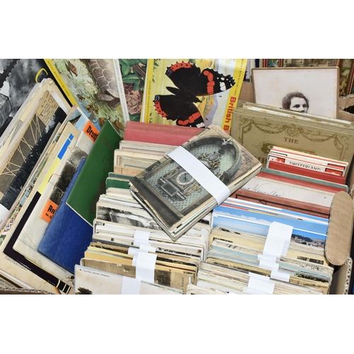 460 - ONE BOX OF EPHEMERA comprising a large number of early 20th century vintage postcards from the UK an... 