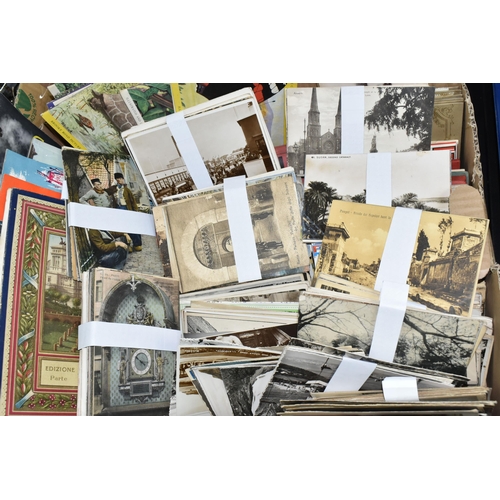 460 - ONE BOX OF EPHEMERA comprising a large number of early 20th century vintage postcards from the UK an... 