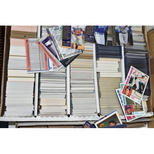 462 - TWO BOXES OF BASEBALL TRADING CARDS containing several thousand examples from Topps, Donruss, Bowman... 