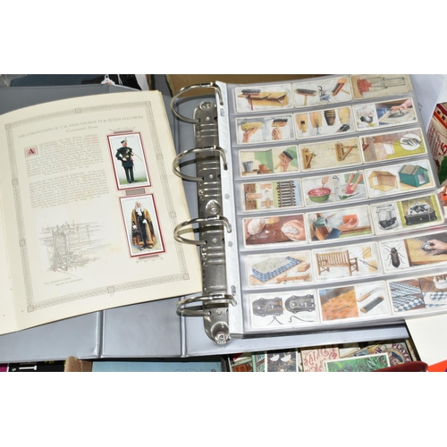 465 - ONE BOX OF EPHEMERA comprising an album of miscellaneous cigarette cards, full or part sets , a 1d a... 