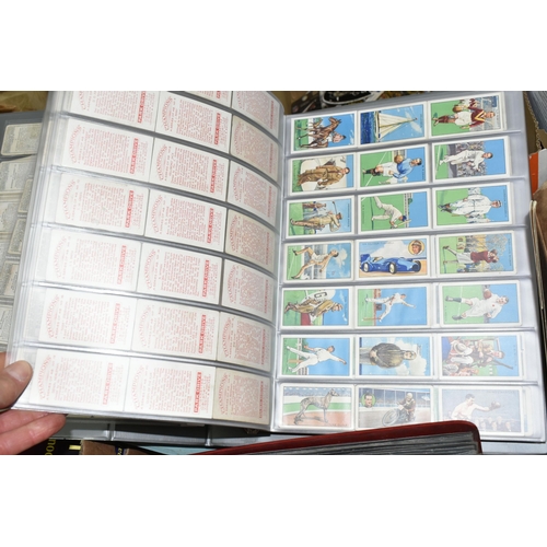 465 - ONE BOX OF EPHEMERA comprising an album of miscellaneous cigarette cards, full or part sets , a 1d a... 