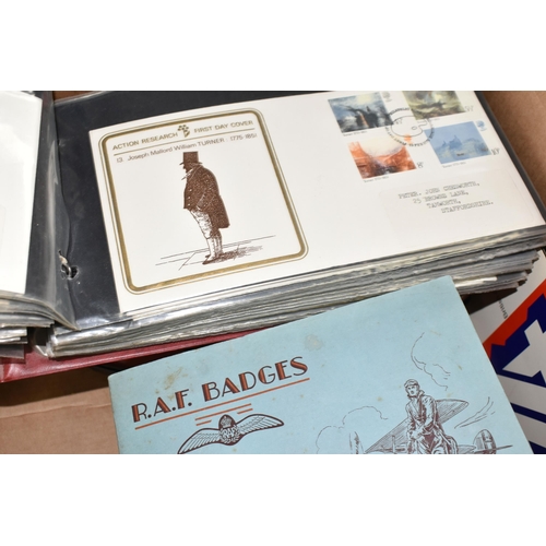 465 - ONE BOX OF EPHEMERA comprising an album of miscellaneous cigarette cards, full or part sets , a 1d a... 