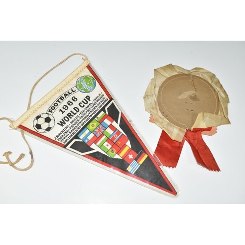 468 - FOOTBALL SOUVENIRS comprising a Football 1966 World Cup Pennant and a Manchester United European Cup... 