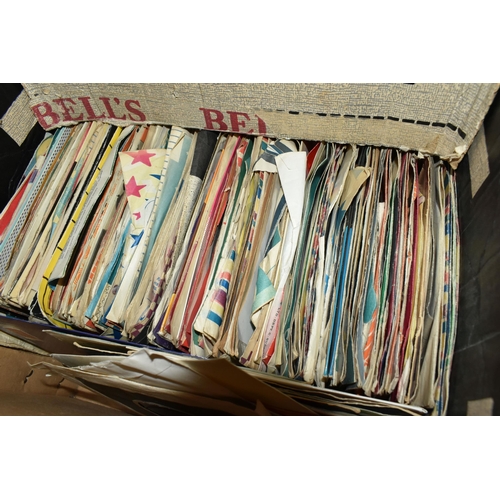 476 - THREE BOXES AND TWO CASES OF L.P AND SINGLE RECORDS, approximately two hundred L.P records to includ... 