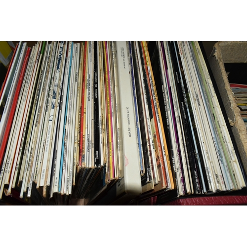 476 - THREE BOXES AND TWO CASES OF L.P AND SINGLE RECORDS, approximately two hundred L.P records to includ... 