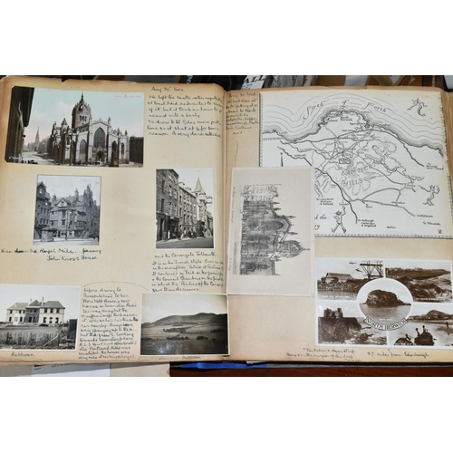 479 - ONE BOX OF EPHEMERA to include a scrapbook detailing an individual's tour of Scotland in 1938 and fe... 