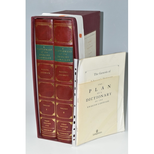 484 - JOHNSON; SAMUEL, A Dictionary of the English Language, a two volume Facsimile Edition published by L... 