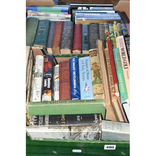 490 - THREE BOXES OF BOOKS & EPHEMERA containing sixty-five miscellaneous titles in hardback and paperback... 