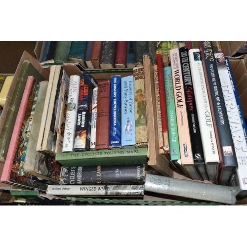 490 - THREE BOXES OF BOOKS & EPHEMERA containing sixty-five miscellaneous titles in hardback and paperback... 