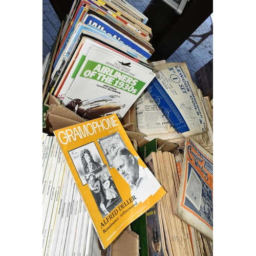 492 - FOUR BOXES OF MAGAZINES containing 1930s issues of Practical Wireless, Amateur Wireless, 1940s issue... 