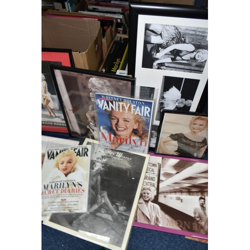 503 - FIVE BOXES OF BOOKS, DVDs CDs & PHOTOGRAPHS FEATURING MARILYN MONROE and comprising over forty-five ... 