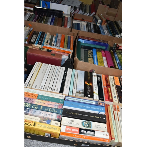 505 - FIVE BOXES OF BOOKS  containing approximately 175 miscellaneous titles in hardback and paperback for... 