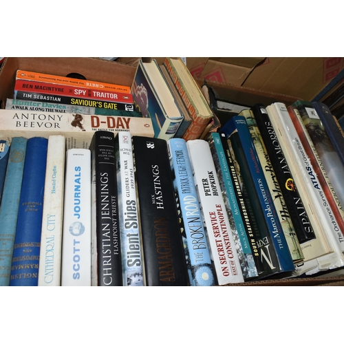 505 - FIVE BOXES OF BOOKS  containing approximately 175 miscellaneous titles in hardback and paperback for... 