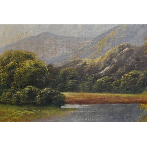 515 - A. COX (19TH / 20TH CENTURY) AN EARLY 20TH CENTURY ENGLISH SCHOOL LANDSCAPE, depicting a river to th... 