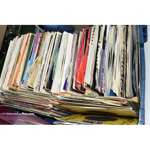 529 - TWO BOXES OF SINGLES RECORDS, approximately two hundred and fifty to three hundred singles, by artis... 