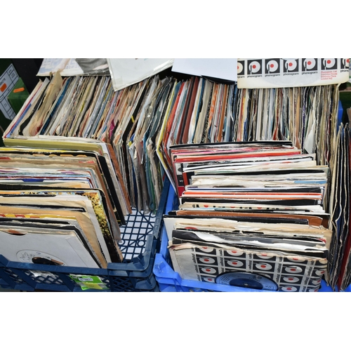 541 - TWO BOXES OF SINGLES RECORDS, approximately two hundred and fifty to three hundred singles, by artis... 