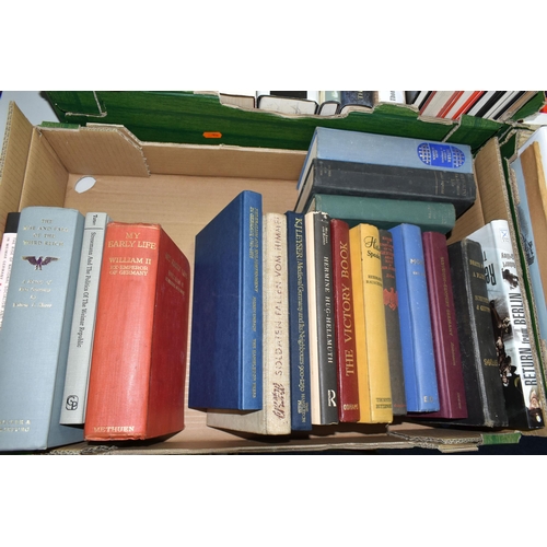 543 - FOUR BOXES OF BOOKS containing approximately ninety titles, mostly in hardback format on the subject... 