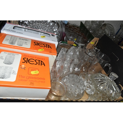 559 - FOUR BOXES OF CERAMICS AND GLASSWARE, to include two boxed sets of Ravenhead 'Siesta' pattern tumble... 