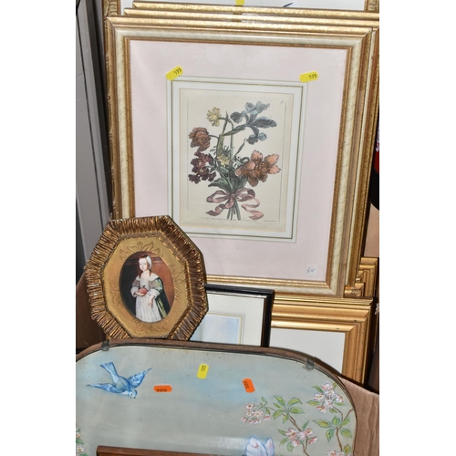 595 - TWENTY-TWO FRAMED BOTANICAL PRINTS, the prints are reproductions of earlier etchings, largest approx... 