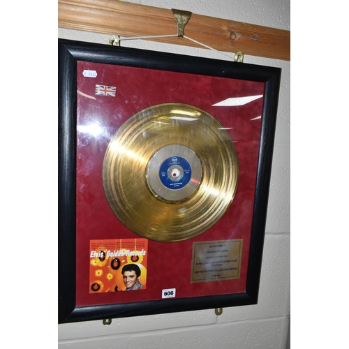 606 - MEAT LOAF 'BAT OUT OF HELL' LIMITED EDITION GOLD DISC, gold coloured plaque reads 'In recognition of... 