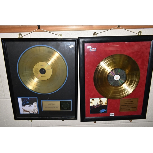 608 - MADONNA 'TRUE BLUE' LIMITED EDITION GOLD DISC, plaque reads 'In recognition of its worldwide success... 