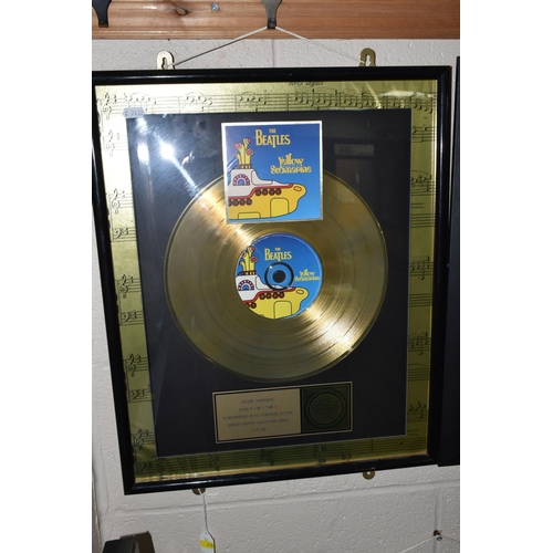 610 - THREE BEATLES LIMITED EDITION GOLD DISCS, comprising 'Magical Mystery Tour' 21/500 with certificate ... 