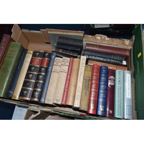 616 - SIX BOXES OF BOOKS containing approximately 140 miscellaneous titles in hardback and paperback forma... 