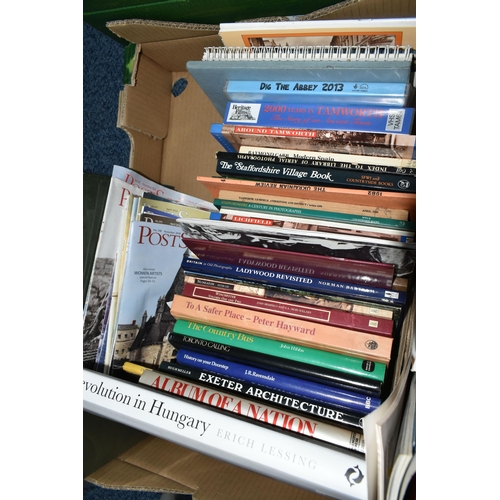 617 - FOUR BOXES OF BOOKS containing over 100 miscellaneous titles in hardback and paperback formats, most... 