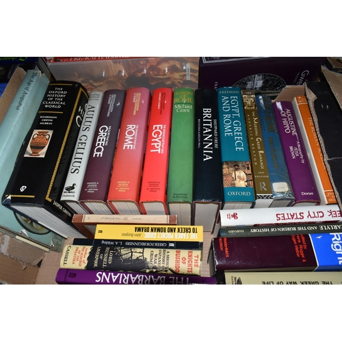 619 - SIX BOXES OF BOOKS containing approximately 150 miscellaneous titles, mostly in hardback format, on ... 