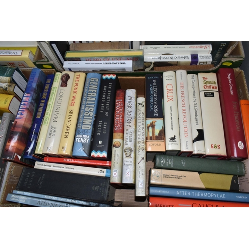 620 - SIX BOXES OF BOOKS containing approximately 140 miscellaneous titles, mostly in hardback format, on ... 