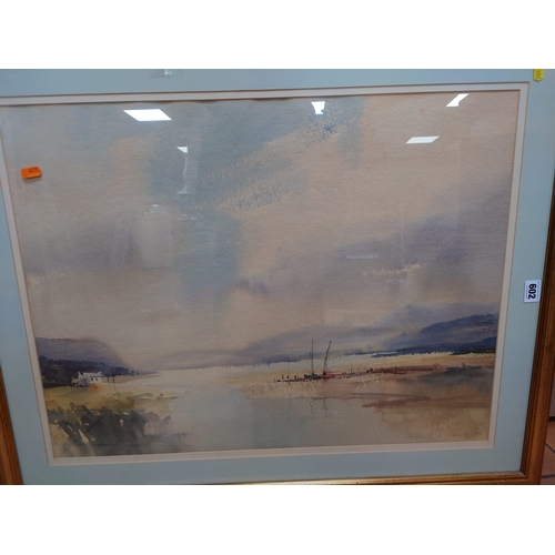 602 - A QUANTITY OF PAINTINGS AND PRINTS ETC, to include an Aubrey R. Phillips coastal landscape, approxim... 