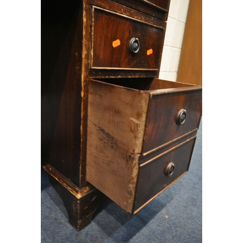 1218 - A 20TH CENTURY MAHOGANY TWIN PEDESTAL DESK, with green tooled leather writing surface, fitted with e... 