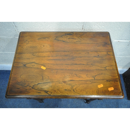 1222 - A REGENCY ROSEWOOD WORK TABLE, with a single drawer and pull out storage section, on octagonal taper... 