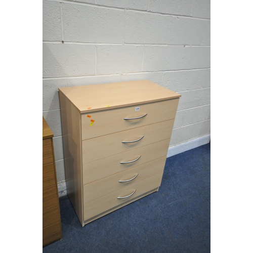 1239 - SIX VARIOUS MODERN CHEST OF DRAWERS, of various sizes, largest chest width 77cm x depth 42cm x heigh... 