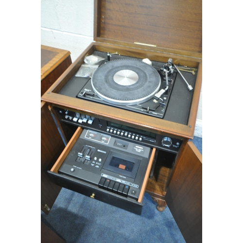 1247 - A DYNATRON HFC 72 RADIOGRAM, on cabriole legs, with a Garrard SP25 MK1V turntable, a Sony TC-118SD c... 