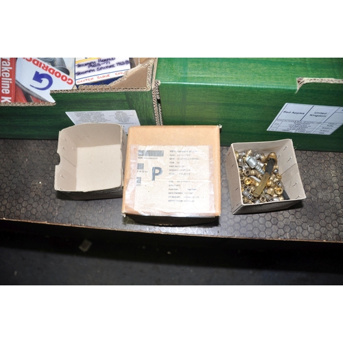 1081 - THREE TRAYS CONTAINING VINTAGE CAR PARTS AND TOOLING including tail lights, a Lucas headlight bulb, ... 