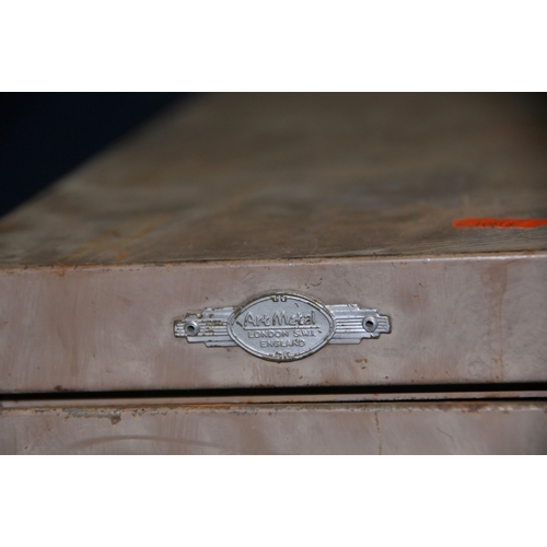 1083 - A VINTAGE INDEX DRAWER AND A TRAY CONTAINING FILES, drawers by Art Metal, London, files are of diffe... 