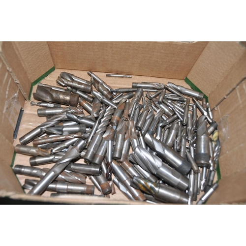 1095 - THREE TRAYS CONTAINING MILLING HEAD CUTTERS including unused still wax sealed end mill bits, T slot ... 