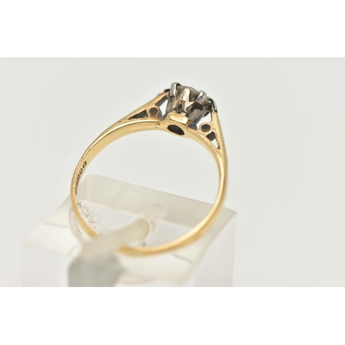 43 - A MODERN DIAMOND SINGLE STONE RING, set with a round brilliant cut diamond, within an eight claw set... 